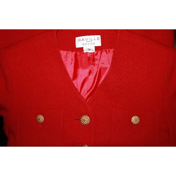 Vintage Red 100% Wool Structured Boxy Blazer - Picture 7 of 8